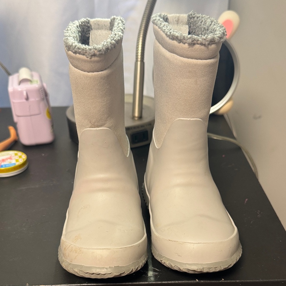 Hunter Kids White Snow Boots